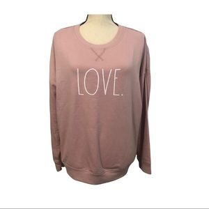 NEW Rae Dunn Love Pink Sweater size Large